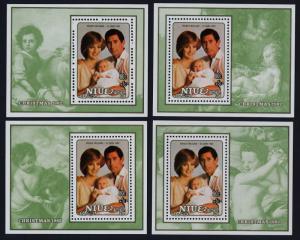 Niue 360-3,3a,4-7 MNH Christmas, Art, Princess Diana, Prince William