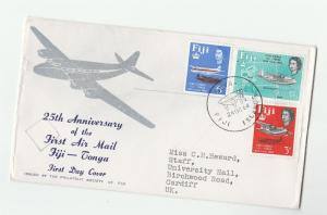 1964 FIJI FDC stamps AIRCRAFT 25th anniv AIRMAIL cover