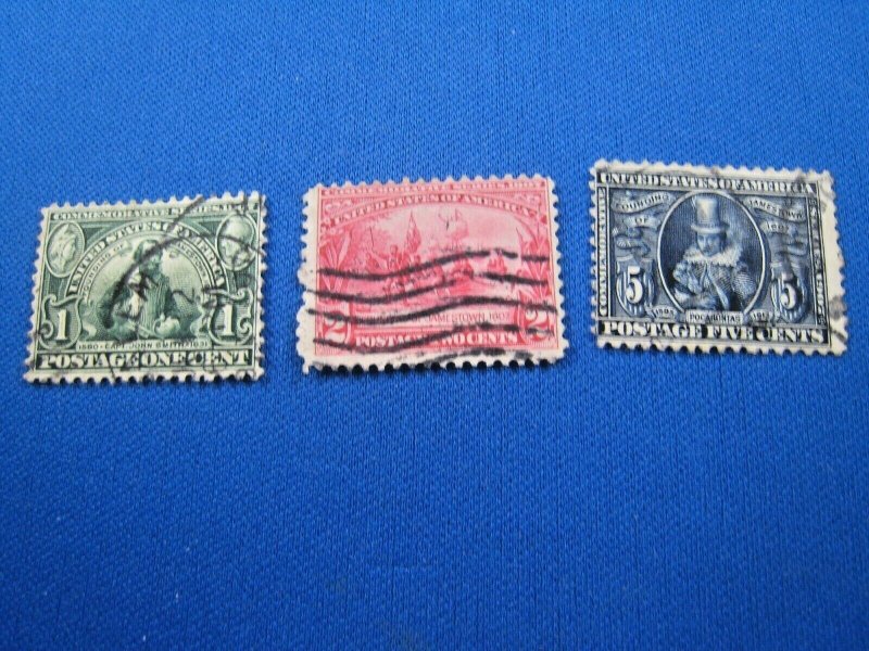 UNITED STATES,  1907 SCOTT #328-330  -  Used