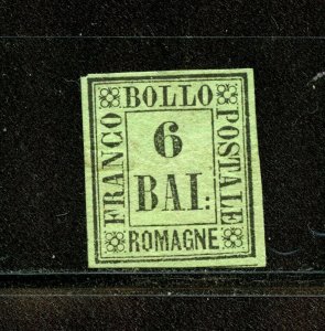 Italy-Romagna #7 (I353) numeral 6 b black on yellow green, M,HH, F-VF, CV$500.00