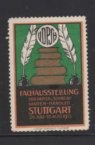 German Advertising Stamp- 1913 Stuttgart Paper & Office Supplies Exposition - MH