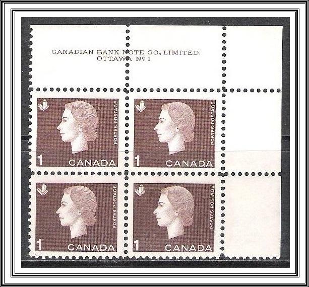 Canada #401 QE II Cameo Plate Block Pl 1 MNH