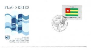 United Nations #490 Flag Series 1986, Togo, Official Geneva, FDC