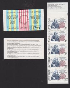 1983 SWEDEN 1453a booklet MNH US Treaty Bicentennial 13.5 Kr