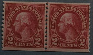 United States #599 NH Line Pair VG-FN