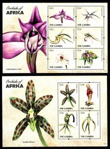 Gambia 2011 Orchids of Africa set of 2 Mint MNH Miniature Sheets SC 3400-3401