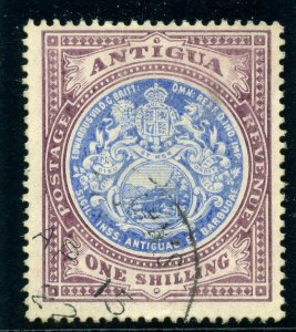 Antigua 1912 1s deep blue & dark purple very fine used. SG 49 var. B&K E28.