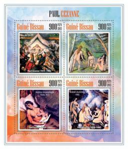Guinea-Bissau 2013 French Artist Paul Cezanne 4 Stamp Sheet GB13509a