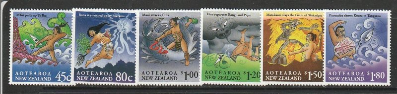 1994 New Zealand - Sc 1219-24 - MNH VF - 6 singles - Maori Myths