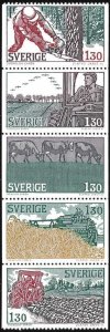 Sweden #1280-1284 Booklet Strip of 5 MNH - Seasons (1979)