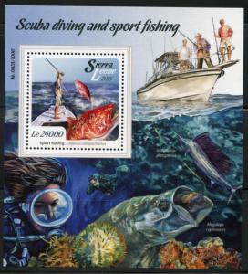 SIERRA LEONE 2015 SCUBA DIVING AND SPORT FISHING  SOUVENIR SHEET     MINT NH