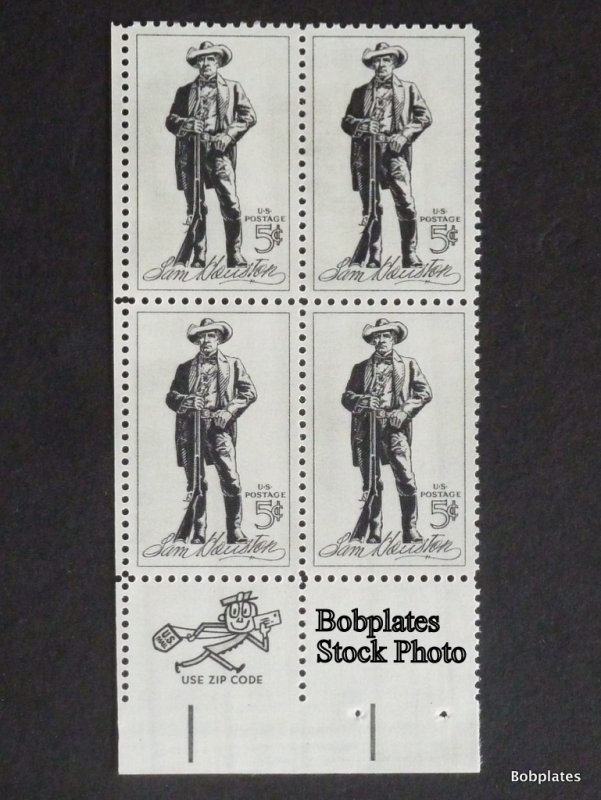 BOBPLATES #1242 Sam Houston Zip Block F-VF NH SCV=$1 ~ See Details for Positions