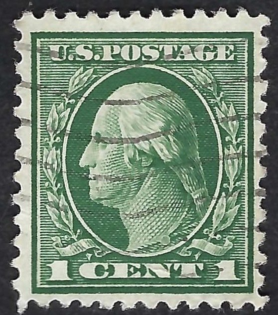 United States #498 1¢ George Washington (1917-19). Green. Perf. 11. VF. Used.