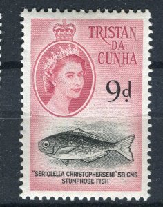 TRISTAN DA CUNHA; 1950s early QEII Pictorial issue fine Mint hinged 9d. value