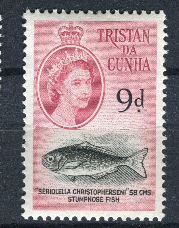 TRISTAN DA CUNHA; 1950s early QEII Pictorial issue fine Mint hinged 9d. value