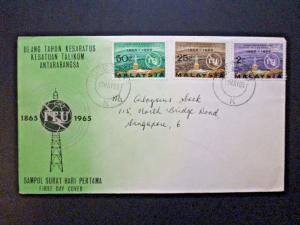 Malaysia 1965 ITU FIrst Day Cover - Z3910