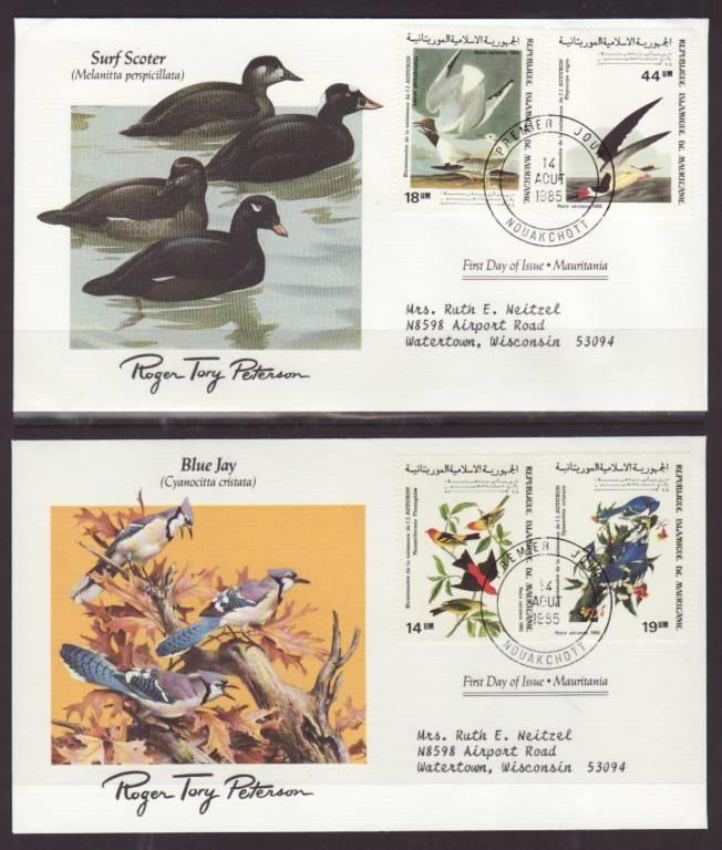 Mauritania C238-C241 Birds 1985 S/2 Typed FDC 