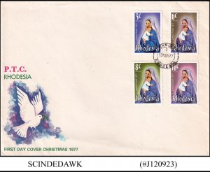 RHODESIA - 1977 CHRISTMAS - 4V - FDC