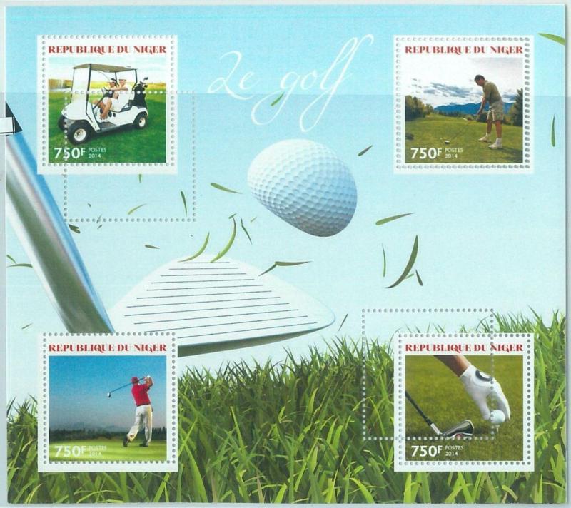 1541 - NIGER, ERROR, 2014 MISSPERF SHEET: Golf