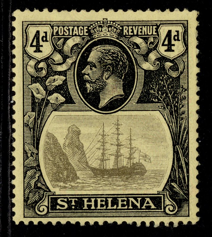 ST. HELENA GV SG92, 4d grey & black/yellow, M MINT. Cat £15. 