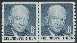 Scott: 1401 United States - Dwight Eisenhower - Coil Pair - MNH