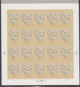 2008 US Scott #4272 59c Wedding Hearts, Sheet of 20 MNH