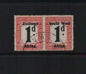 South West Africa 1923 SGd16 used pair