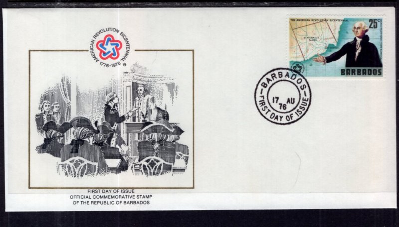 Barbados 441 US Bicetennial U/A FDC