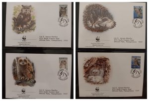 O) 1996 ALAND,  WWF - WORD WILDLIFE FUND,  OWLS, BUBO BUBO, FDC XF