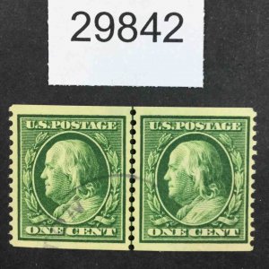 US STAMPS  #387 LINE PAIR USED LOT #29842