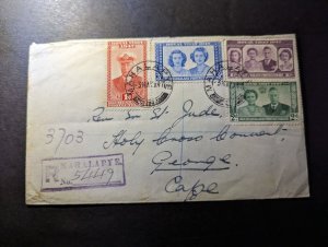 1947 Registered British Bechuanaland Cover Mahalapye to George Cape