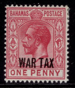 BAHAMAS GV SG97, 1d carmine WAR TAX, M MINT.