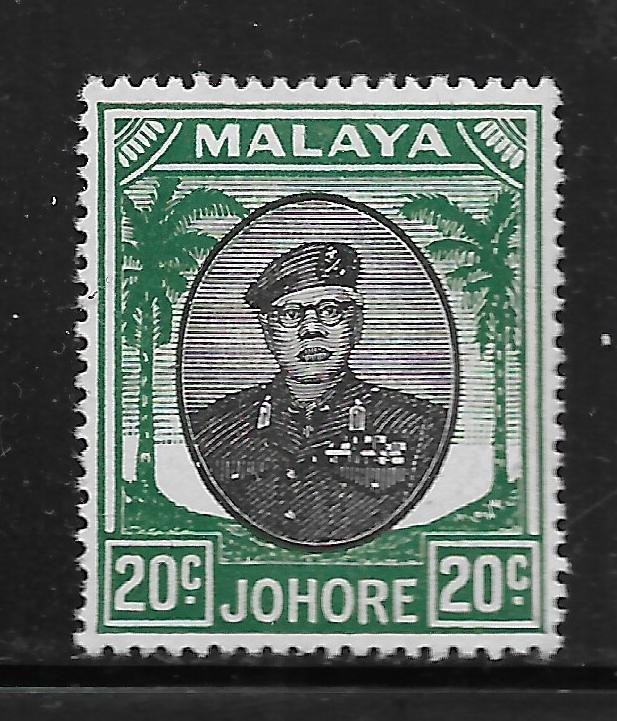 MALAYA - JOHORE, 141, MINT HINGED, SULTAN IBRAHIM
