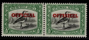 SOUTH WEST AFRICA QEII SG O28, ½d black & emerald, NH MINT. Cat £20.