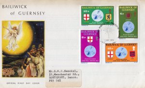 Guernsey 1975 Sc#127/130 CHRISTMAS 1975 Set (4) Official FDC