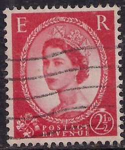 GB 1959 QE2 2 1/2d Carmine Red Wilding Wmk 179 SG 574 type 2 ( K261 )