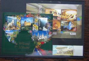 Ukraine 2004 Europa 2010 Trains Miniature sheet 2011 Airship MNH 