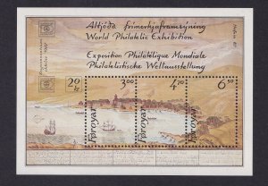 Faroe Islands  #148  MNH 1986  Hafnia 1987 sheet  Copenhagen