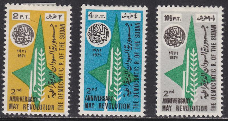 Sudan 236-238  May 25th Revolution Set 1971