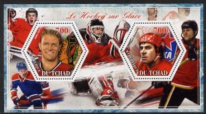 Chad 2014 Ice Hockey #1 perf sheetlet containing two hexa...