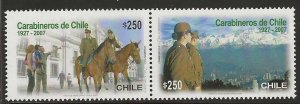 Chile 2007, Scott 1472, National Police, 80th Anniversary, pair