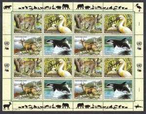 UN Vienna #269-272 7S Endangered Species (2000). Full mini-sheet. MNH