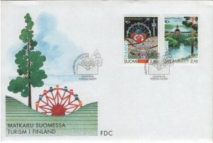 Finland 1995 FDC Sc 963-964 Helsinki amusement park, Mantyharju Tourism