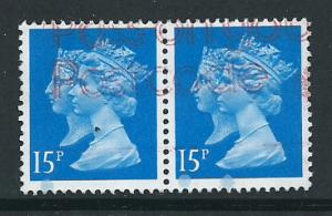 GB QE  II  SG 1467 Harrison 1 centre band - pair Used from Booklet