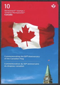 Canada #2807a P Canadian Flag, 50th Anniv. (2015). Booklet of 10 stamps. MNH
