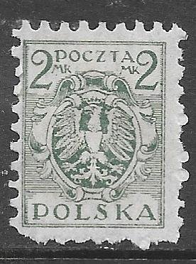 Poland 150: 2m Eagle on a Baroque Shield, perf 9, unused, NG, F