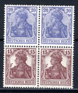 Germany Scott # 84 (2), 99 (2), mint hr, se-tenant, 2x Mi # S10