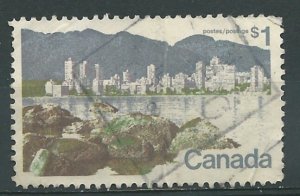 Canada #  600  $1 Vancouver Skyline (1) Used