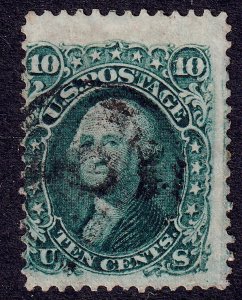 US Scott 68, 1861 Washington, 10c green, FINE USED
