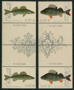 Finland-Aland 270-271 gutter,MNH. Fish 2008.Perca fluviatilis,Sander lucioperca.